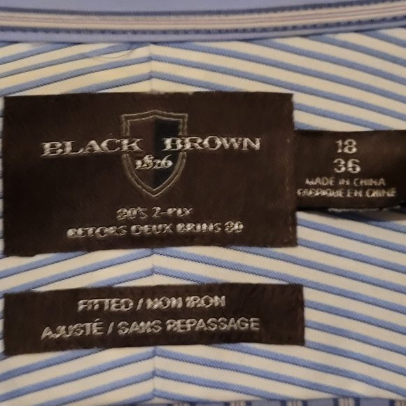 3/$15 BLACK BROWN Custom striped shirt - Picture 2 of 3